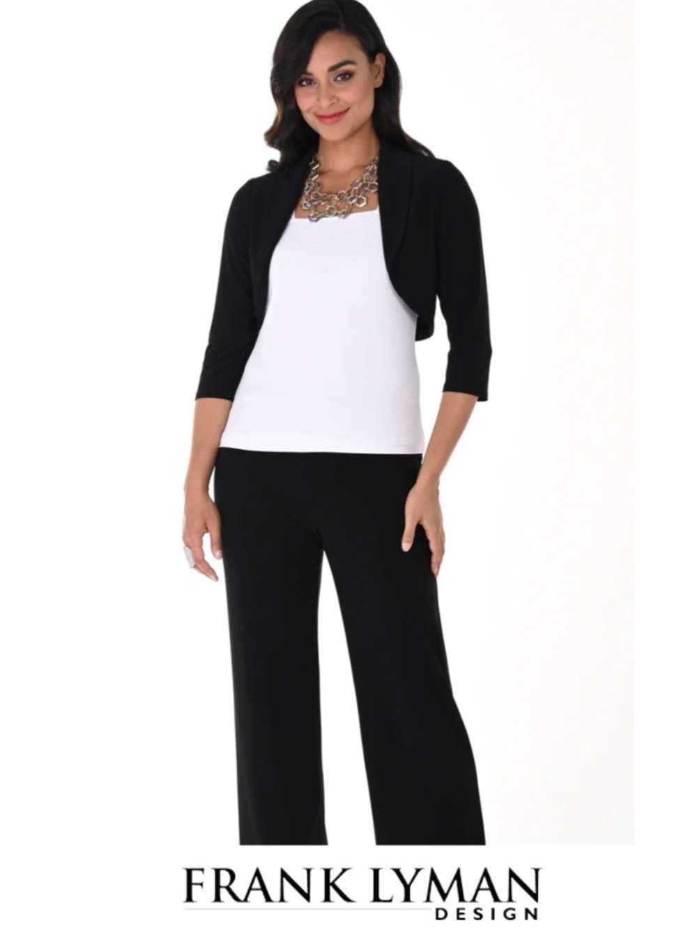 Frank Lyman Cropped Bolero Black Jersey Style 020 Size 14